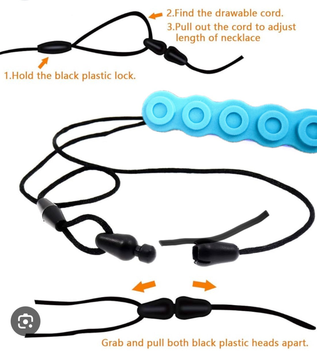 Xtra Tough Chewy Necklace for Heavy Chewers – Durable Sensory Chew Pendant