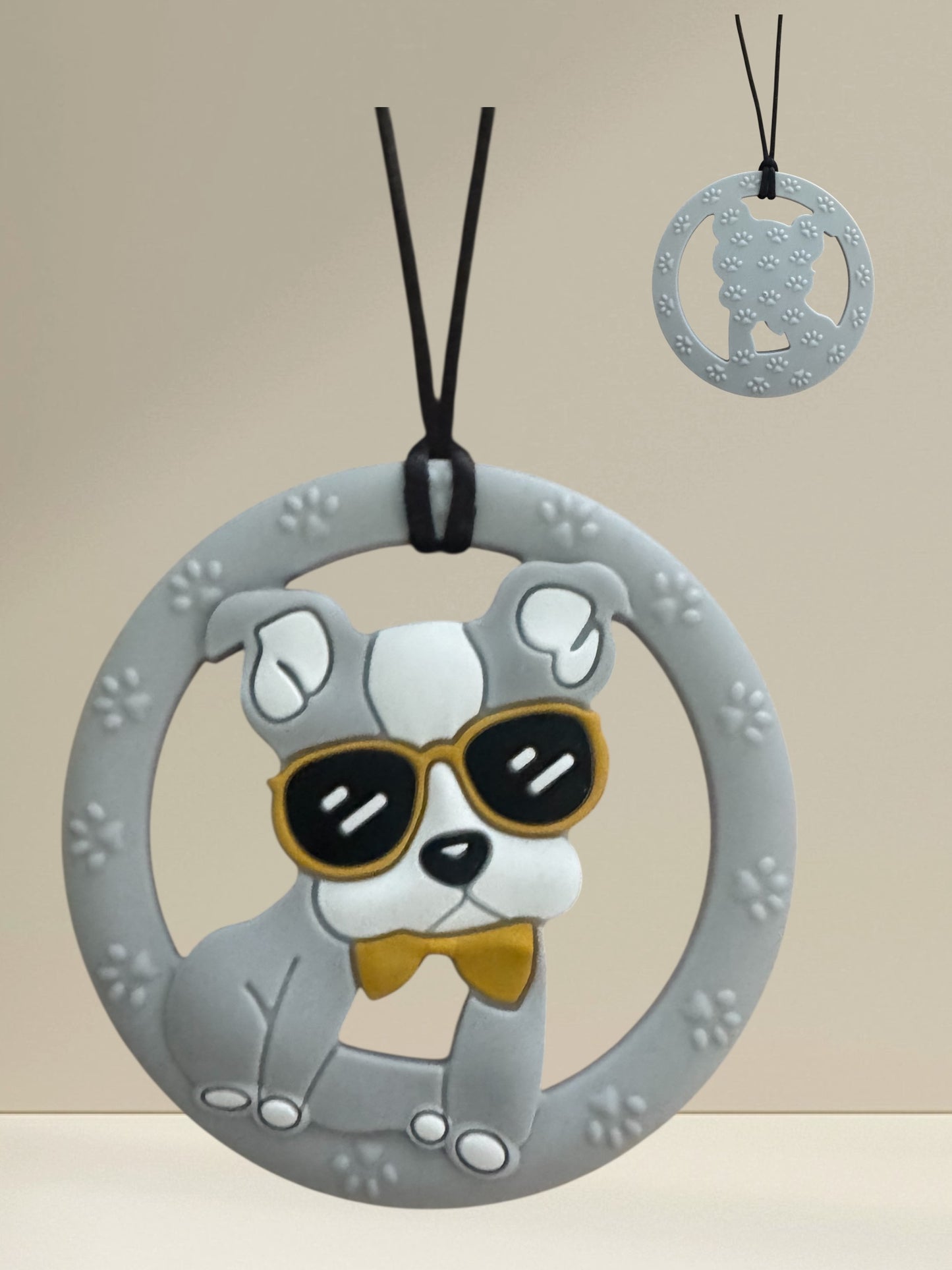 Dog with Sunglasses Sensory Chew Necklace – Autism Chewelryfor Kids