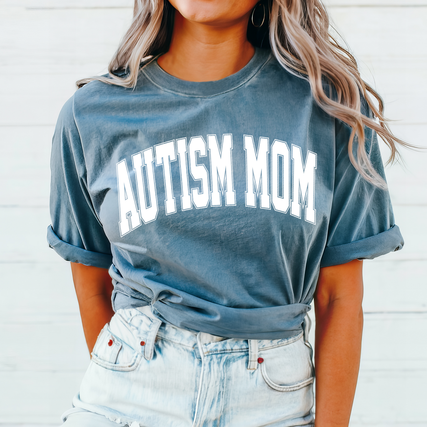 Autism Mom Shirt - Solid Varsity Letters