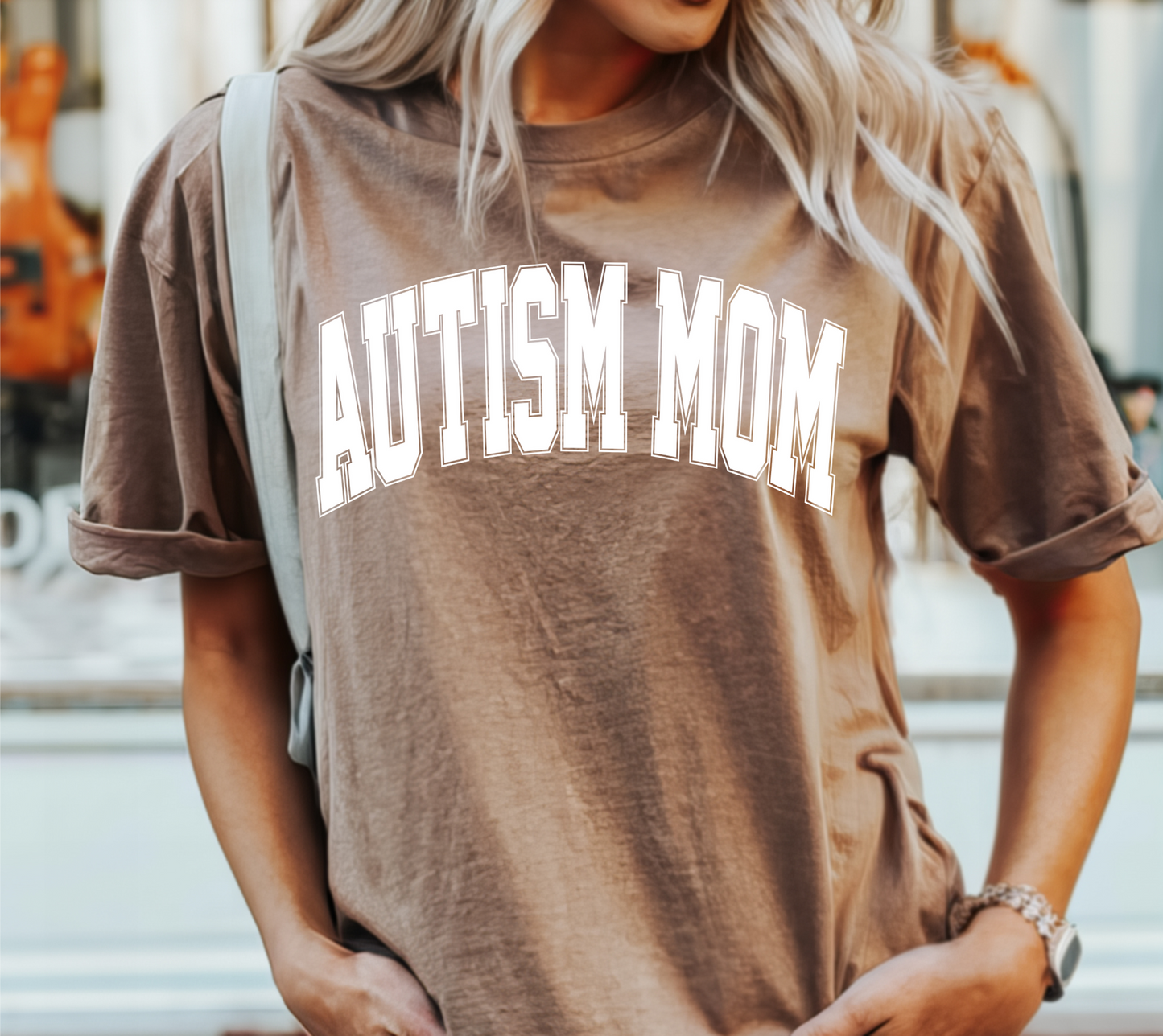 Autism Mom Shirt - Solid Varsity Letters