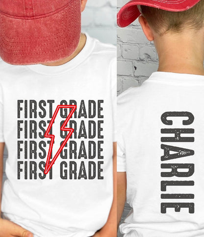 School Shirts (pre-school-8th) grade w/name on back