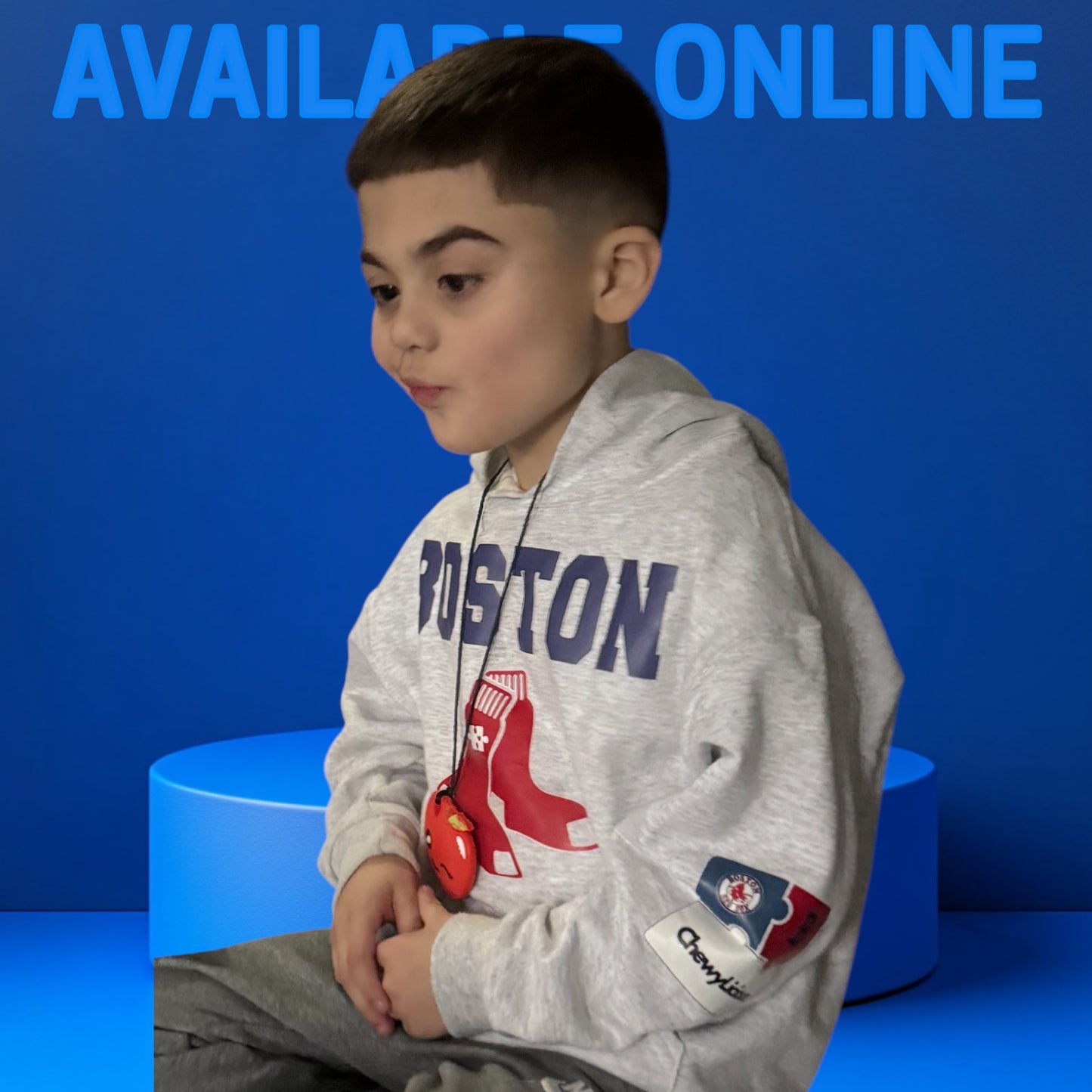 Grey Red Sox Autism Awareness Hoodie – Soft, Sensory-Friendly Sweatshirt
