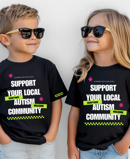 kids supporting autism awareness and acceptance t-shirts