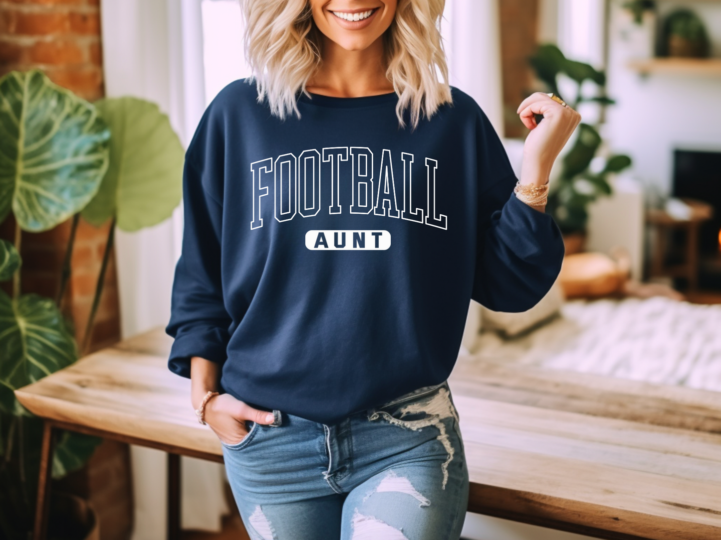 Varsity Letter Family Football Sweatshirts w/customized sleeve