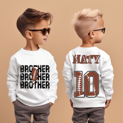 Family Football Sweatshirt w/Custom name&number on back