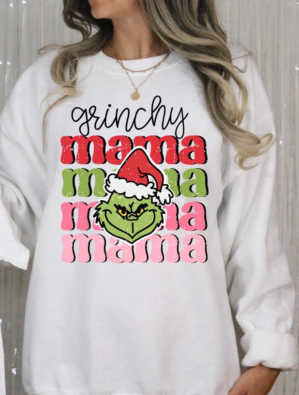 Grinchy Mama & Mini Crew or T-shirt