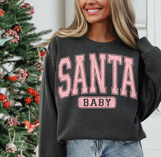 Santa Baby Crew Pink Varsity