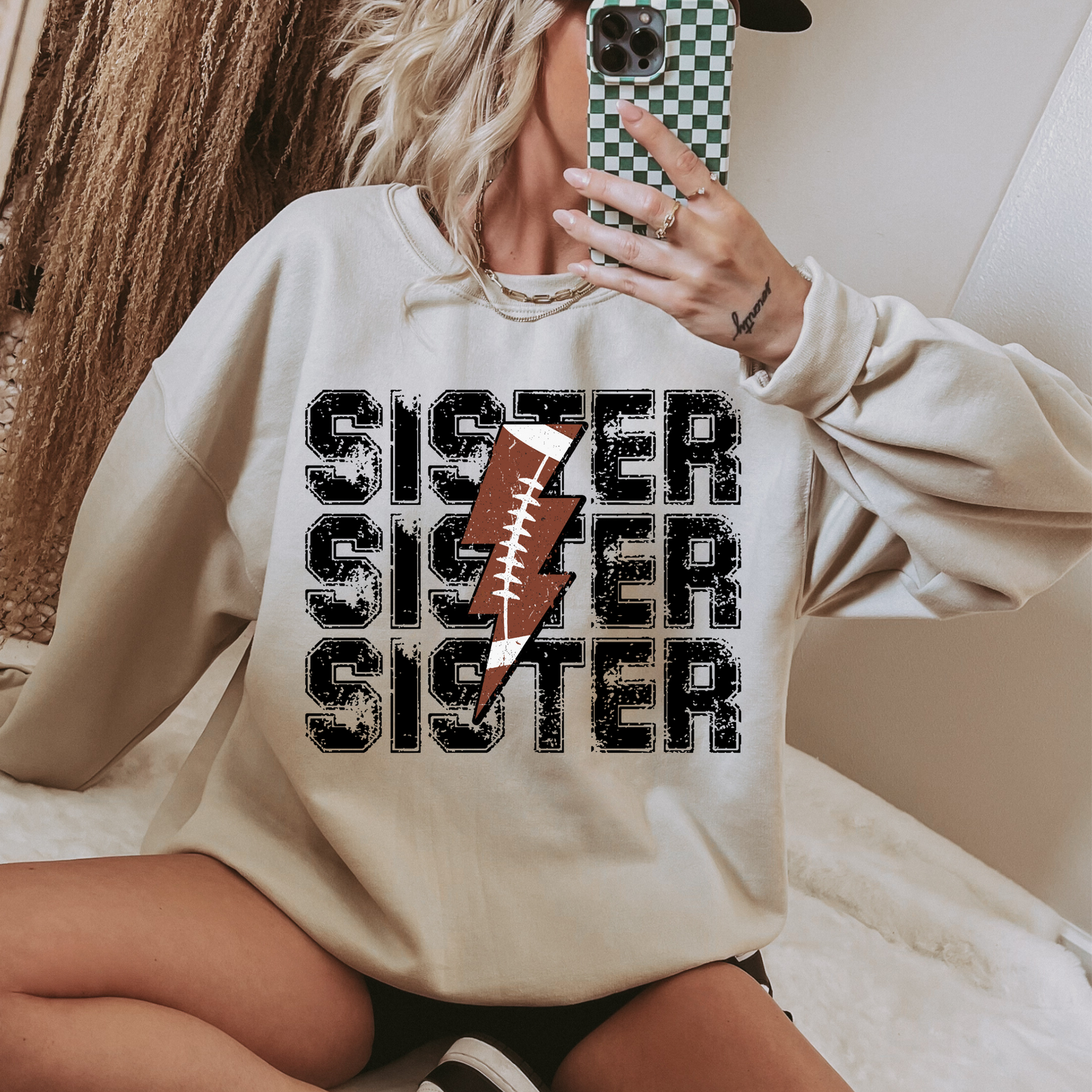 Family Football Sweatshirt w/Custom name&number on back