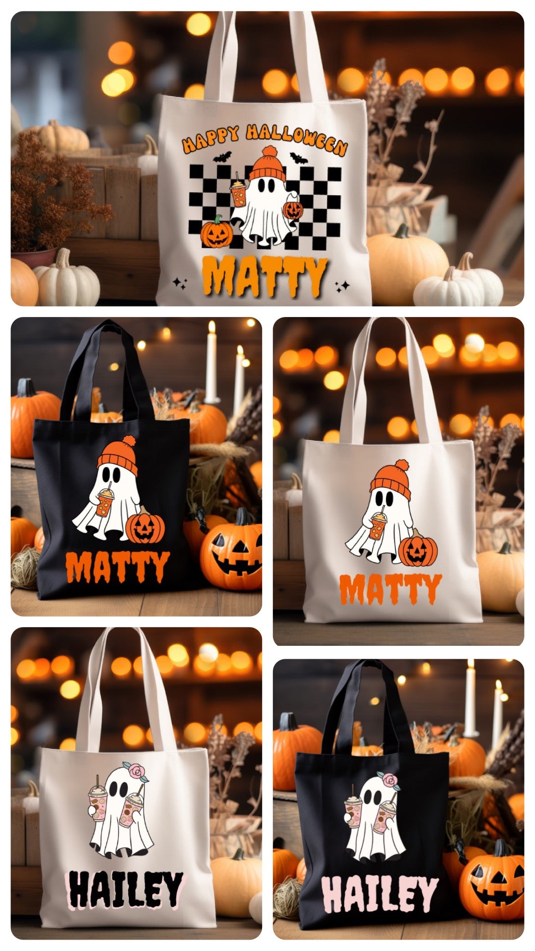 Custom Name Halloween Bags