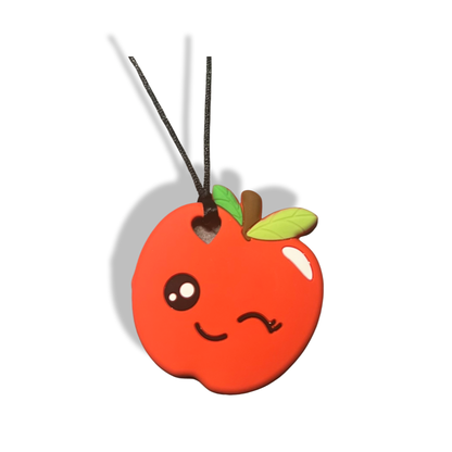 Apple Smiley Face Sensory Chew Necklace | Chewelry for Autism and Sensory Needs